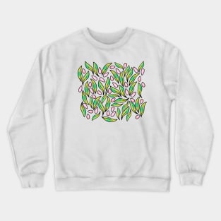 Spring mood fresh leaves and seeds summer purple pattern Crewneck Sweatshirt